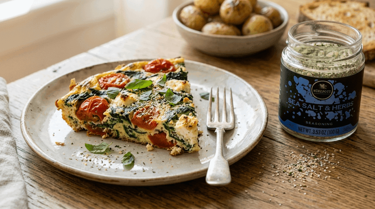 Spinach, Tomato, and Goat Cheese Frittata