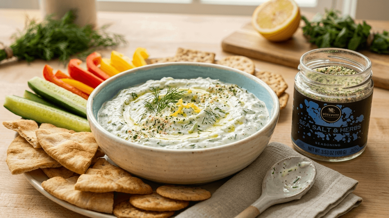 Greek Yogurt Dip with Sea Salt and Herb Seasoning