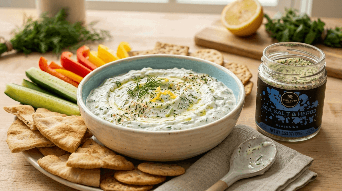 Greek Yogurt Dip with Sea Salt and Herb Seasoning