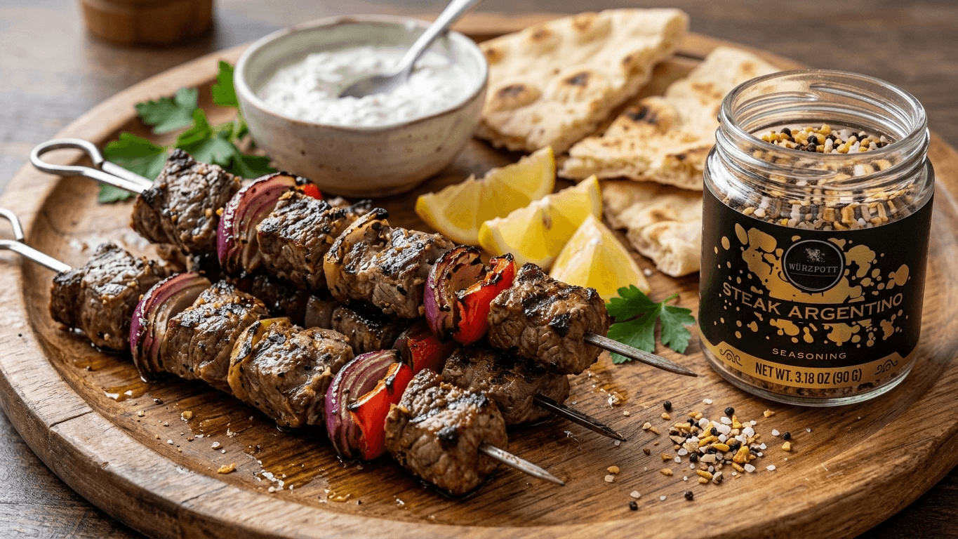 Grilled Lamb Skewers with Wurzpott Steak Argentino