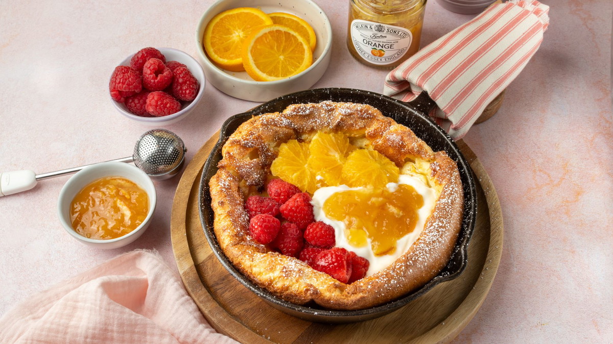 Dutch Baby Pancake with Orange Reduced Sugar Marmalade