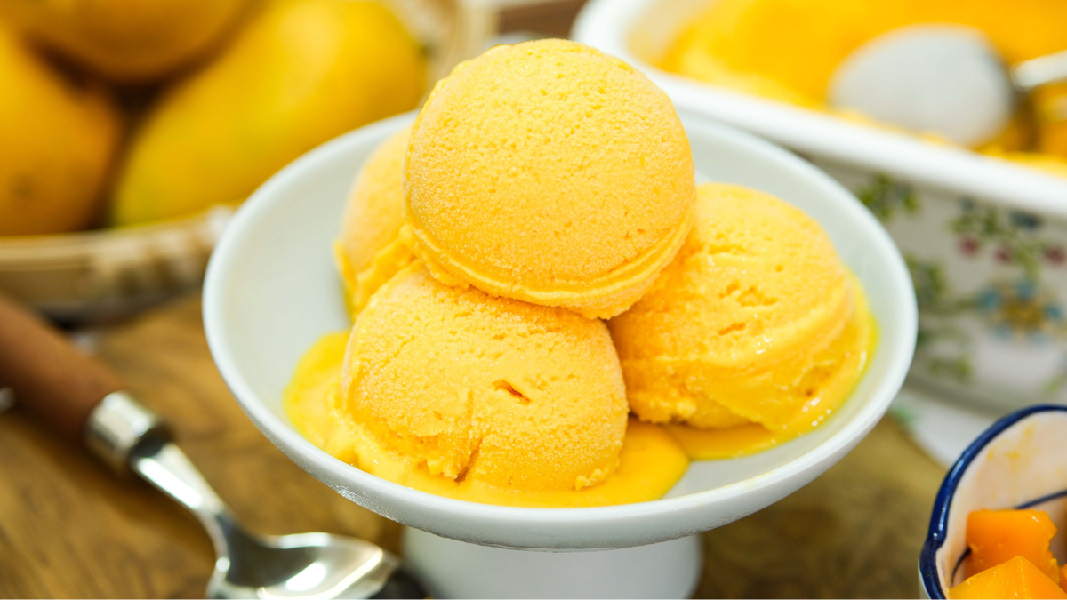 Easy 2-Ingredient Mango Ice Cream Recipe (No Sugar, No Cream, No Machine Needed)