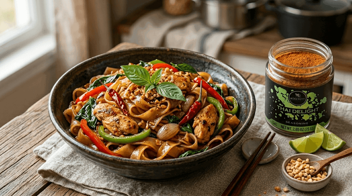 Thai Delight Drunken Noodles (Pad Kee Mao Style)