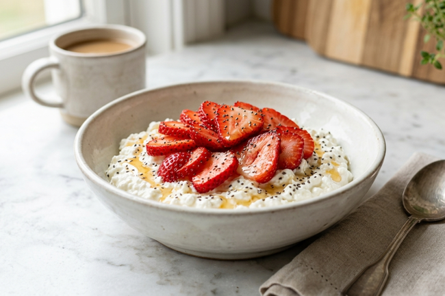Cottage Cheese with Strawberries