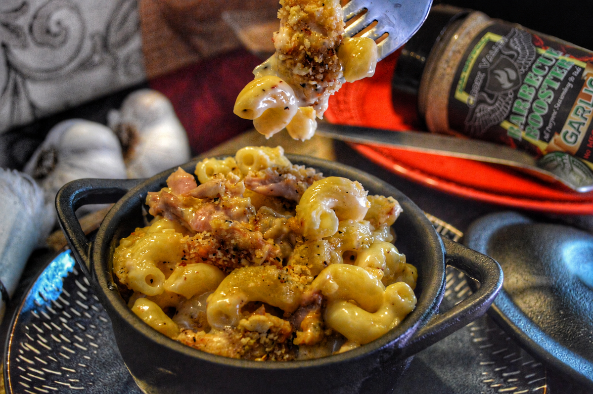 Triple Smoked Garlic Chicken Mac and Cheese Recipe