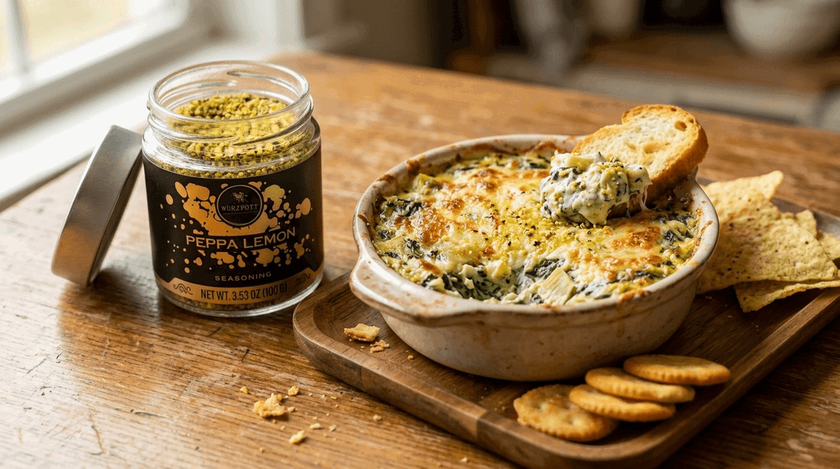 Peppa Lemon Spinach Artichoke DIp