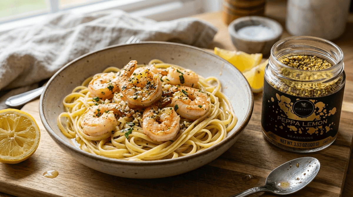 Peppa Lemon Garlic Lemon Shrimp