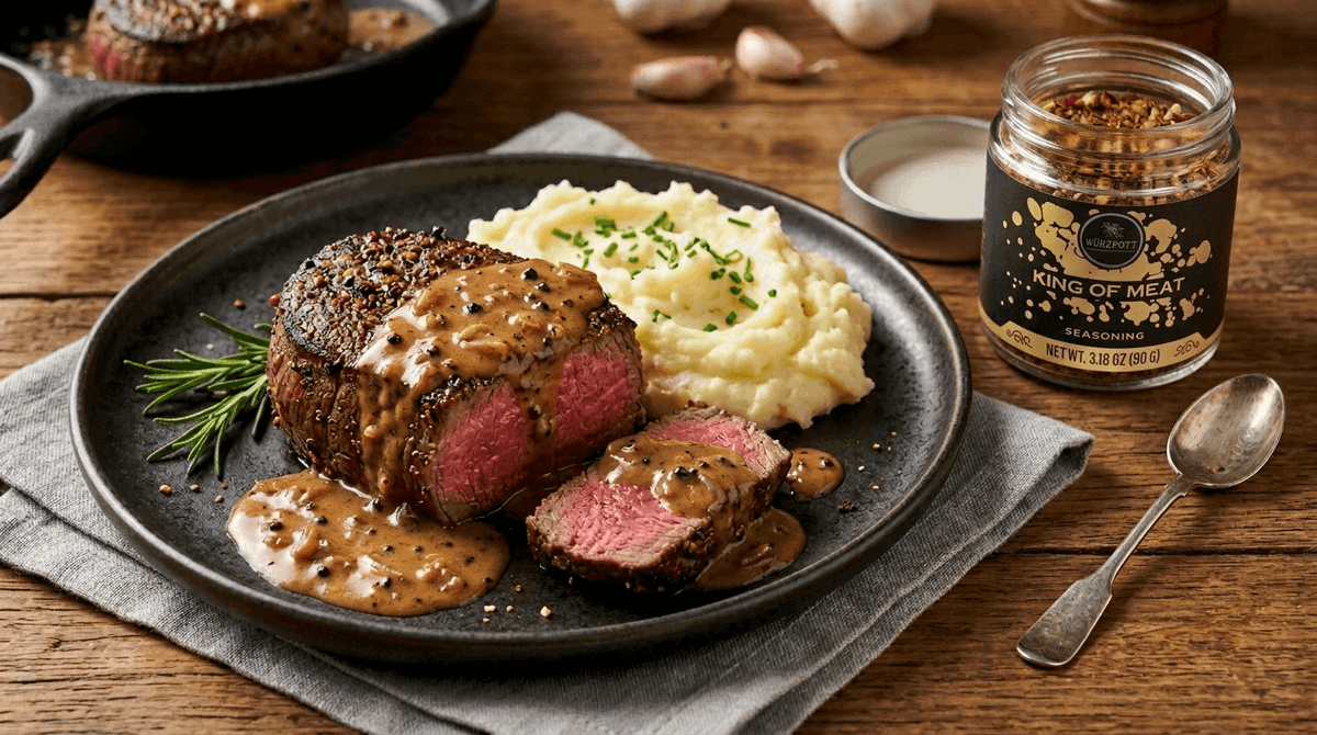 King of Meat Crusted Filet Mignon au Poivre