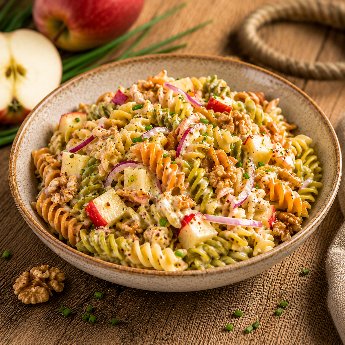 Schillerlocken-Salat mit Apfel und Senf-Dressing