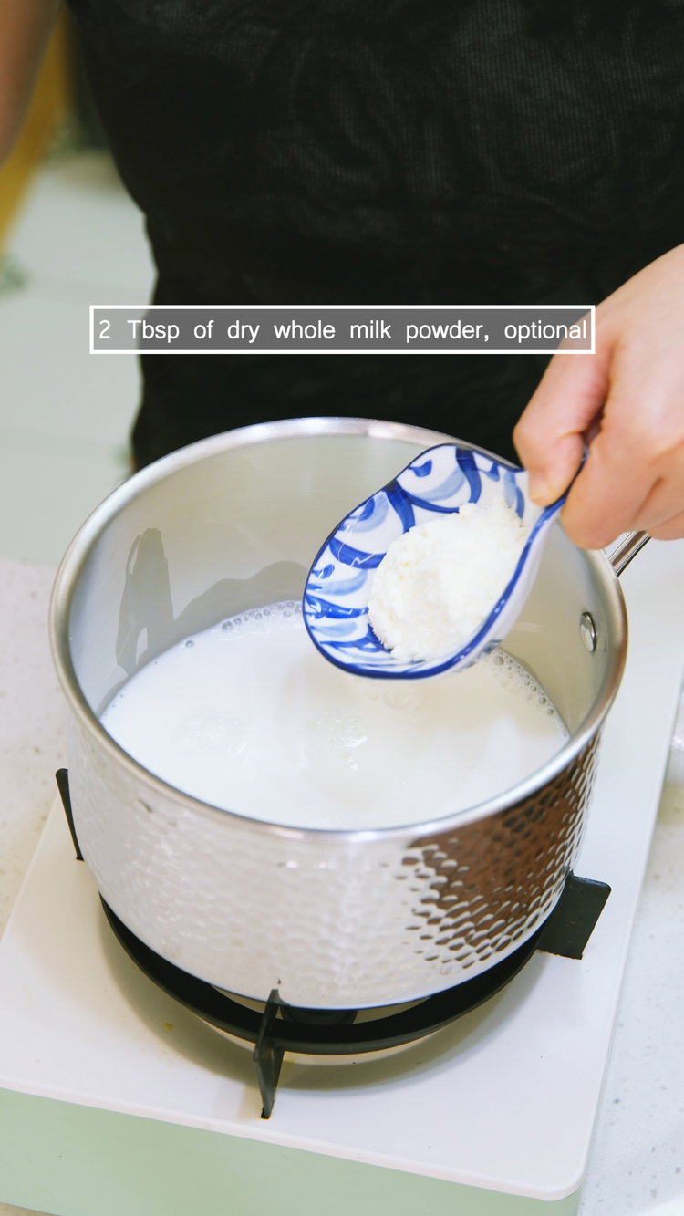 Image of In a small saucepan, combine the milk, sugar, and milk...
