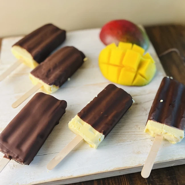 Image of CAROB MANGO POPSICLES