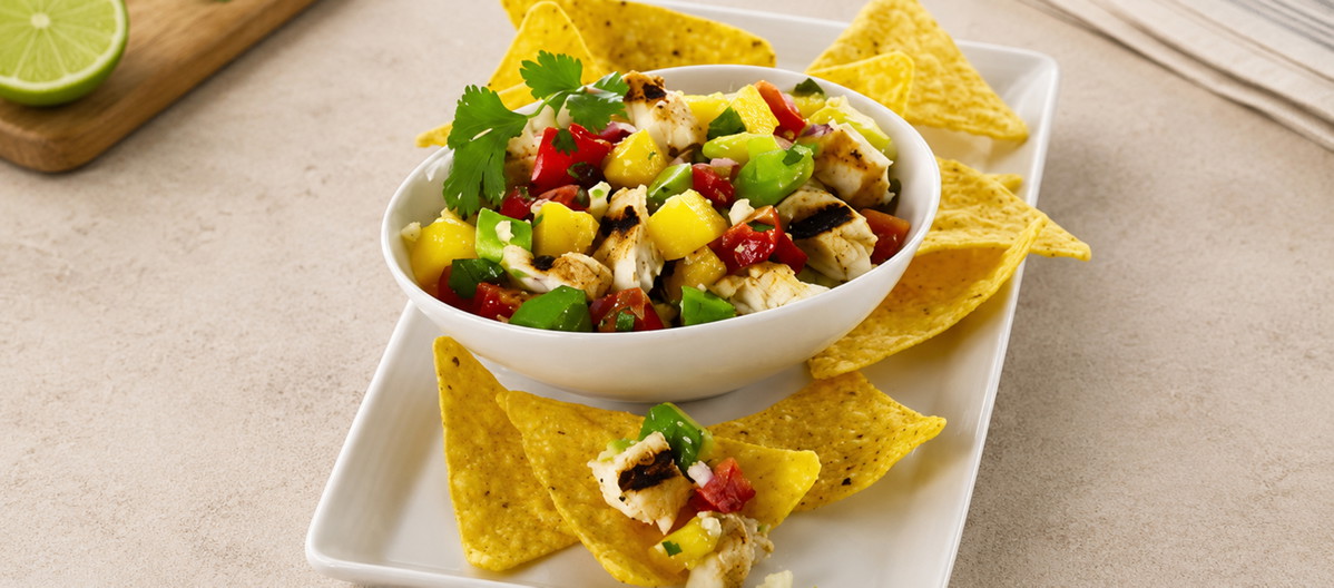 Grilled Halibut & Mango Salsa