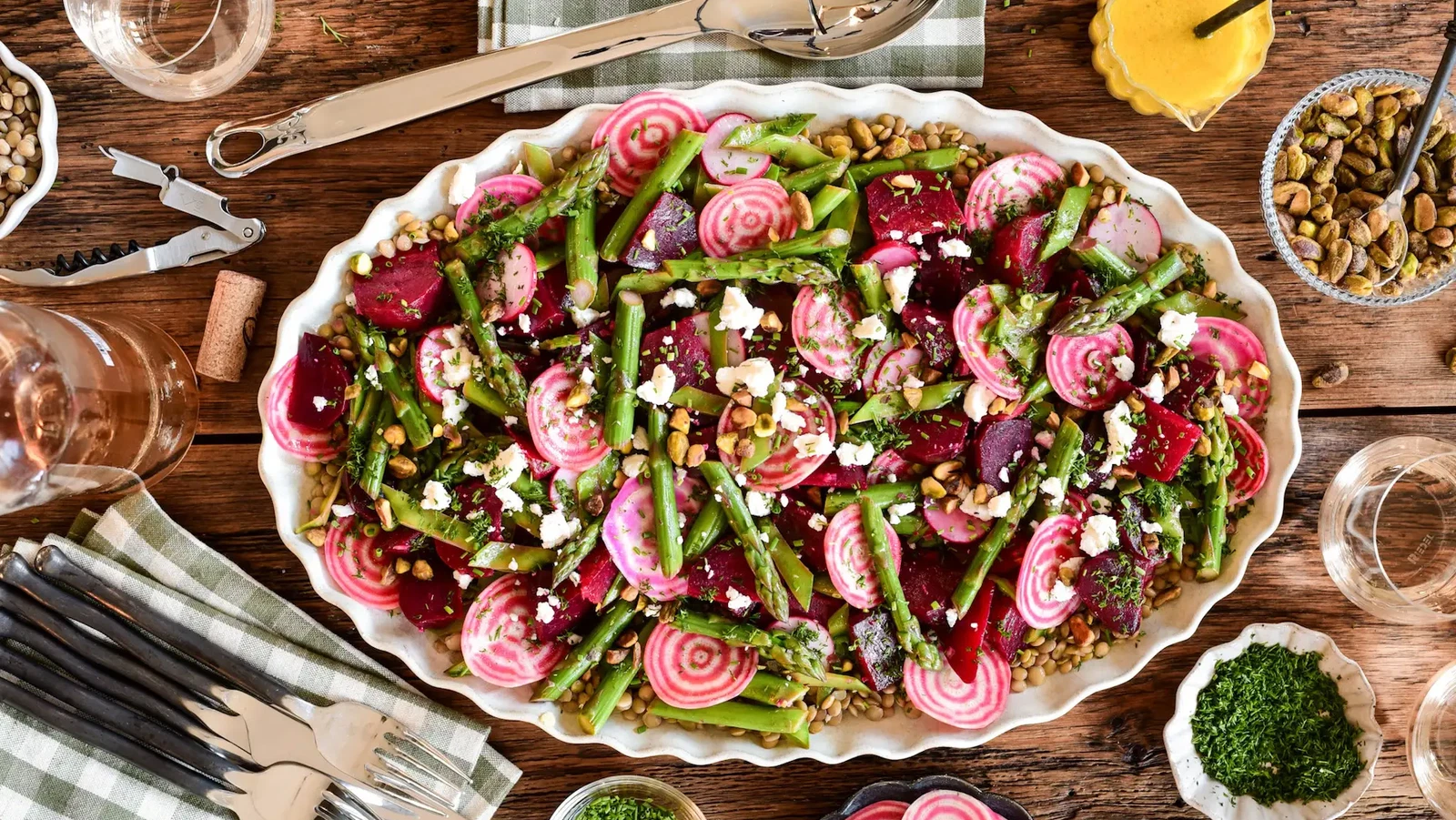 Image of Beet, Asparagus and Lentil Salad with Feta