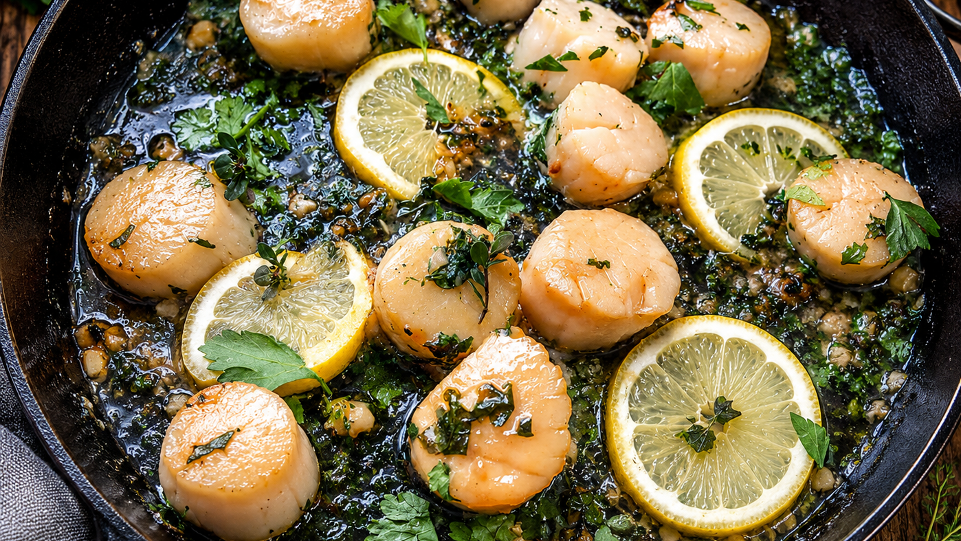 Image of Garlic Herbed Ghee Scallops