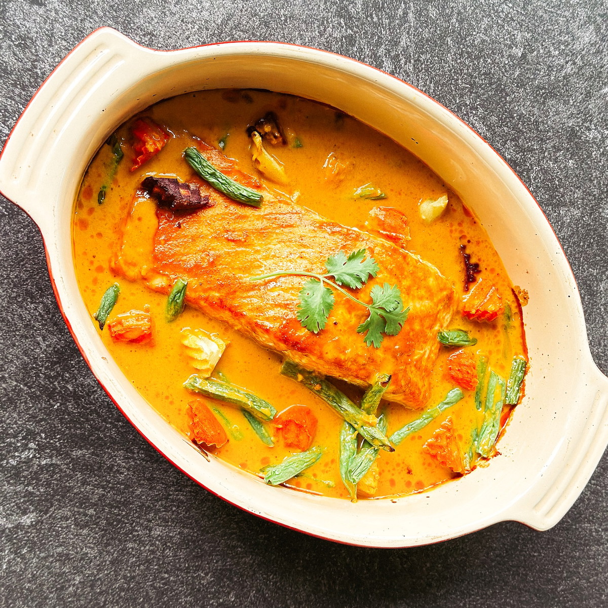 Easy Baked Coconut Curry Salmon with Vegetables