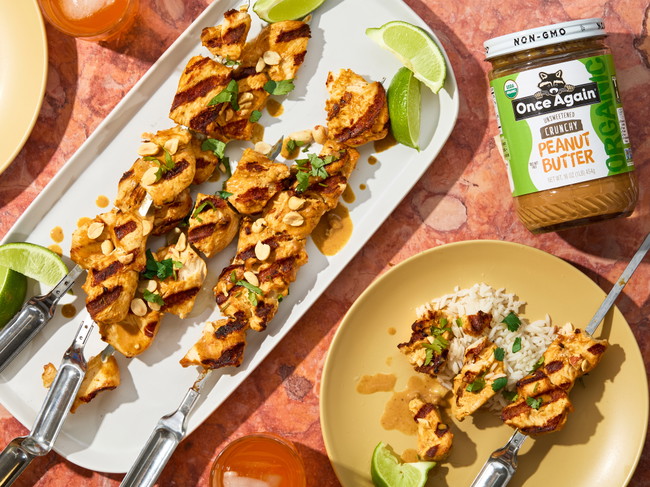Image of Grilled Peanut-Coconut Chicken Skewers