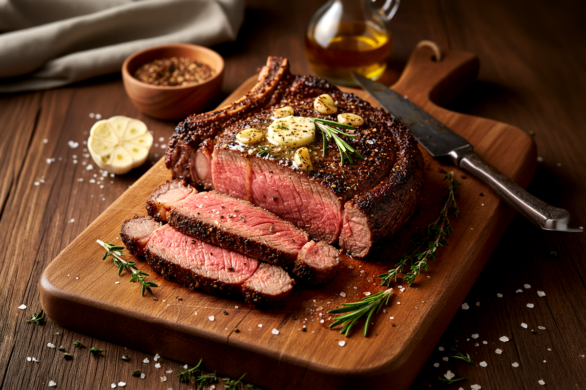 Smokehouse Ribeye fokhagymás vajjal a végén