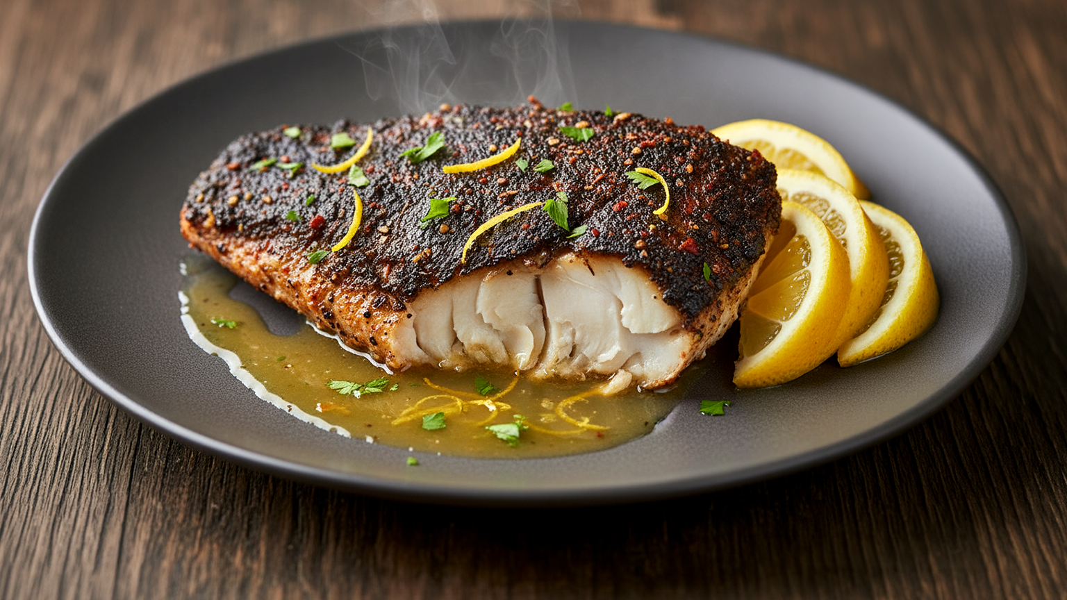 Blackened Redfish with Lemon Butter