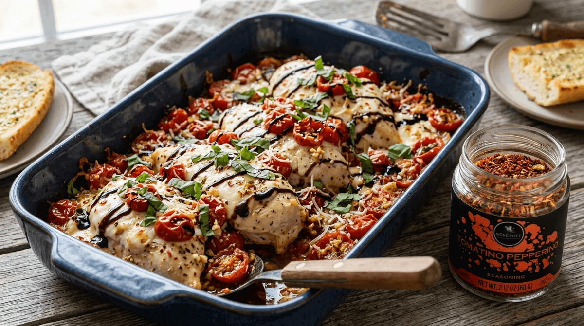 Bruschetta Chicken Bake with Tomatino Pepperino