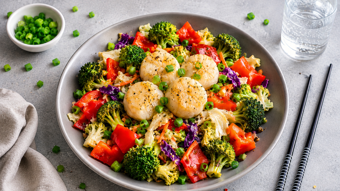 Image of Whole30 Scallop Stir Fry
