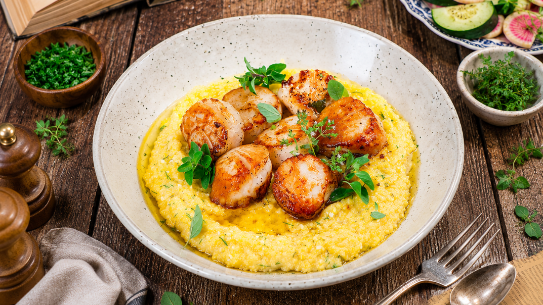 Image of Seared Scallops in Garlic Butter