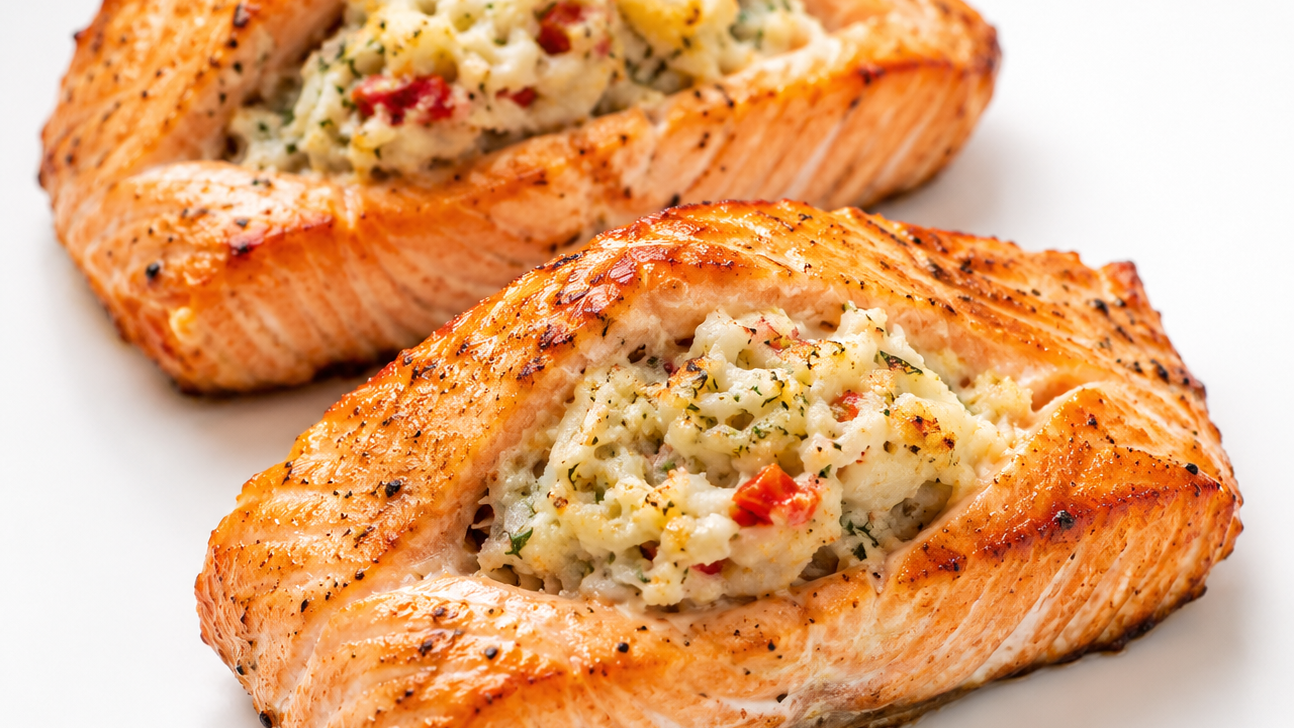 Image of Stuffed Salmon with Shrimp