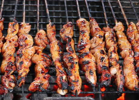 Brown Sugar Bourbon Chicken Skewers