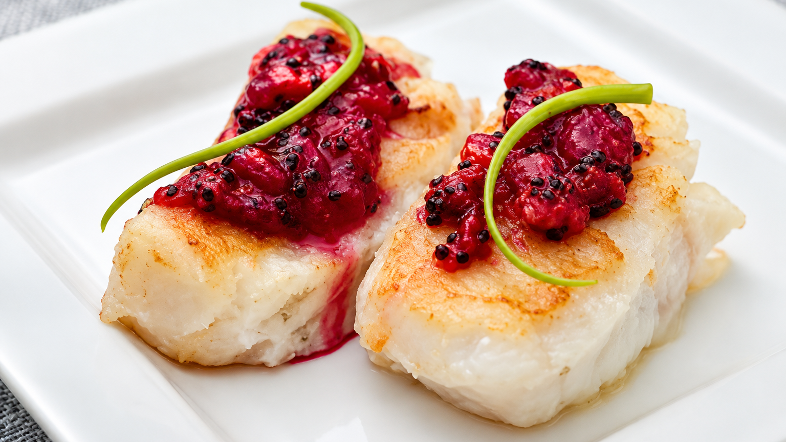 Image of Atlantic Cod with Dragon Fruit Coulis