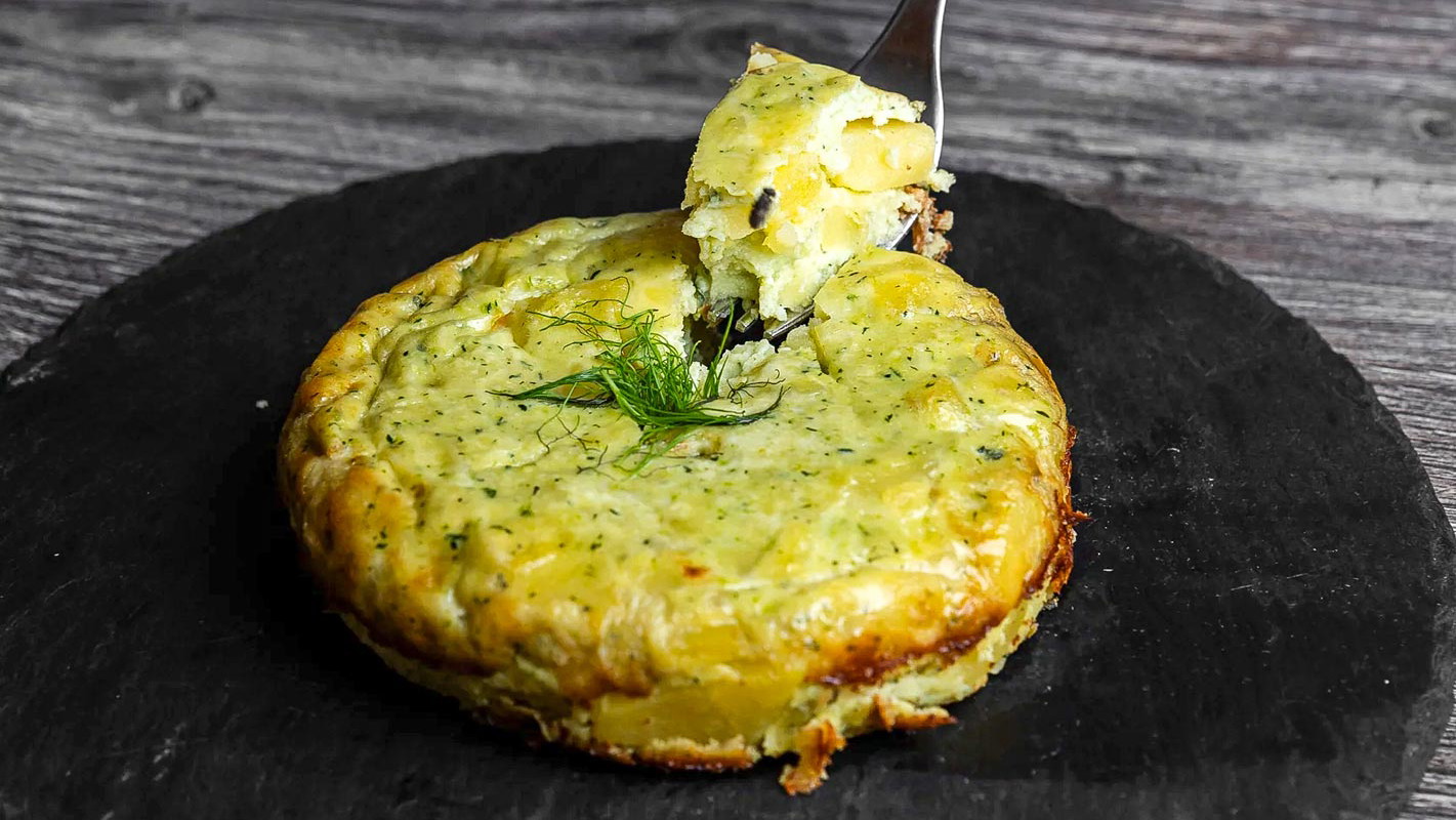 Image of Oven Baked Potato and Zucchini Omelet