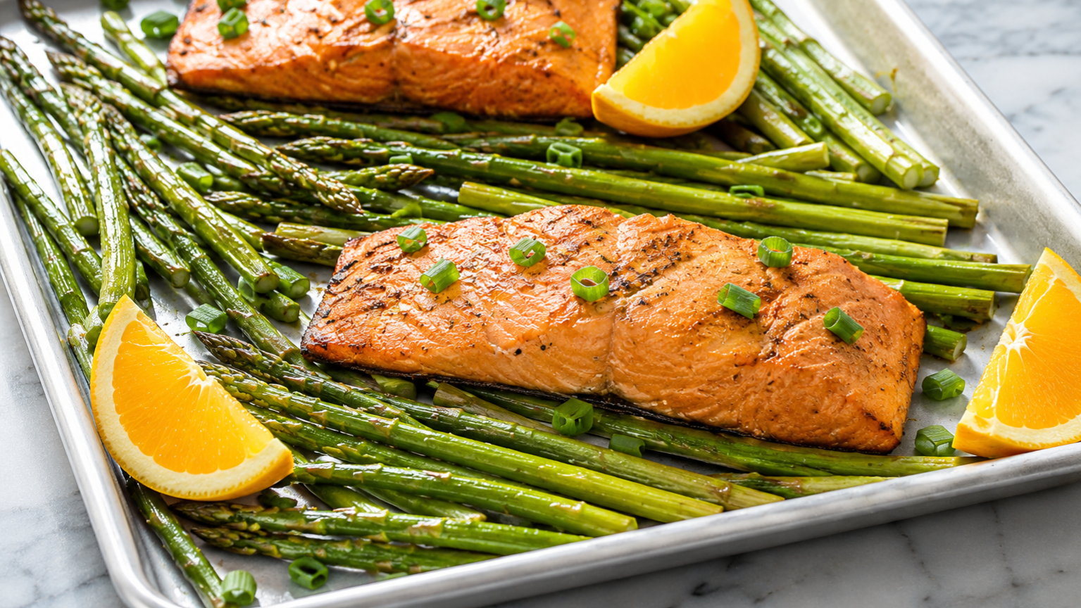 Image of Honey Orange Grilled Salmon & Asparagus