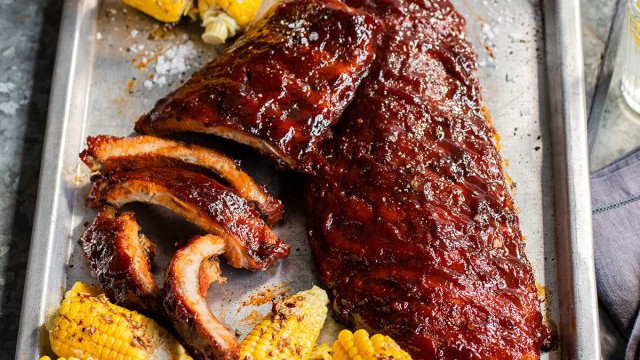 Image of Sticky Chipotle Pork Ribs with Burnt Butter Corn