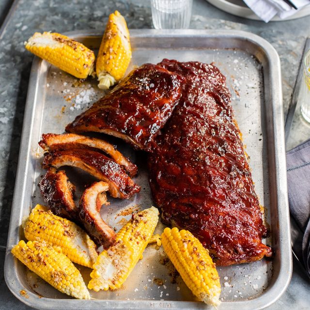 Sticky Chipotle Pork Ribs with Burnt Butter Corn