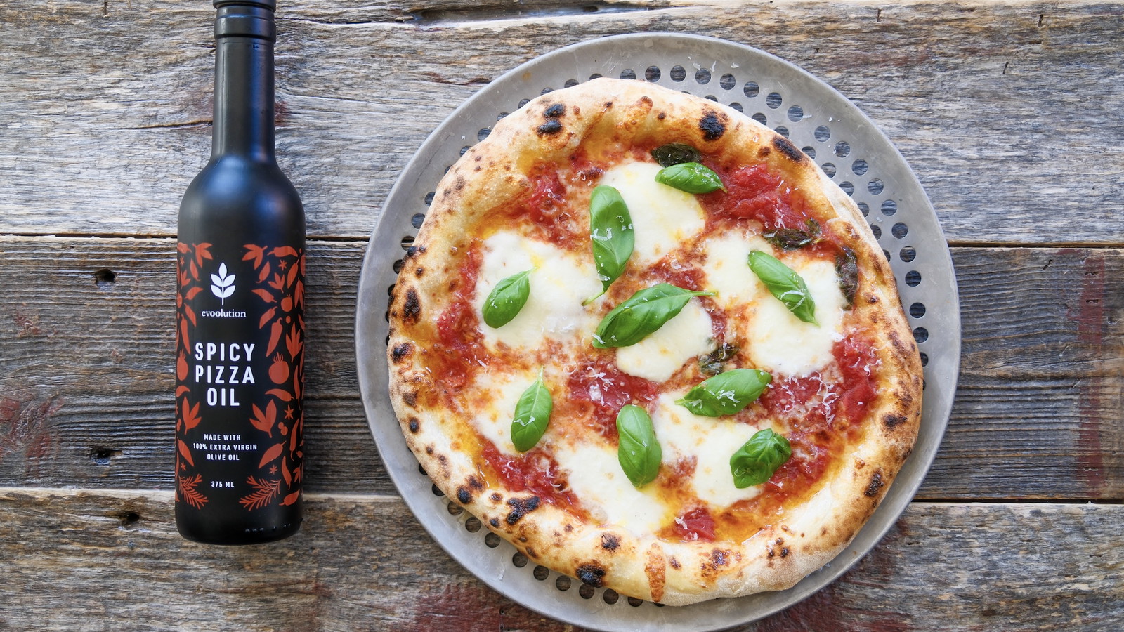 Image of Classic Margherita Pizza with Homemade Spicy Pizza Oil Dough