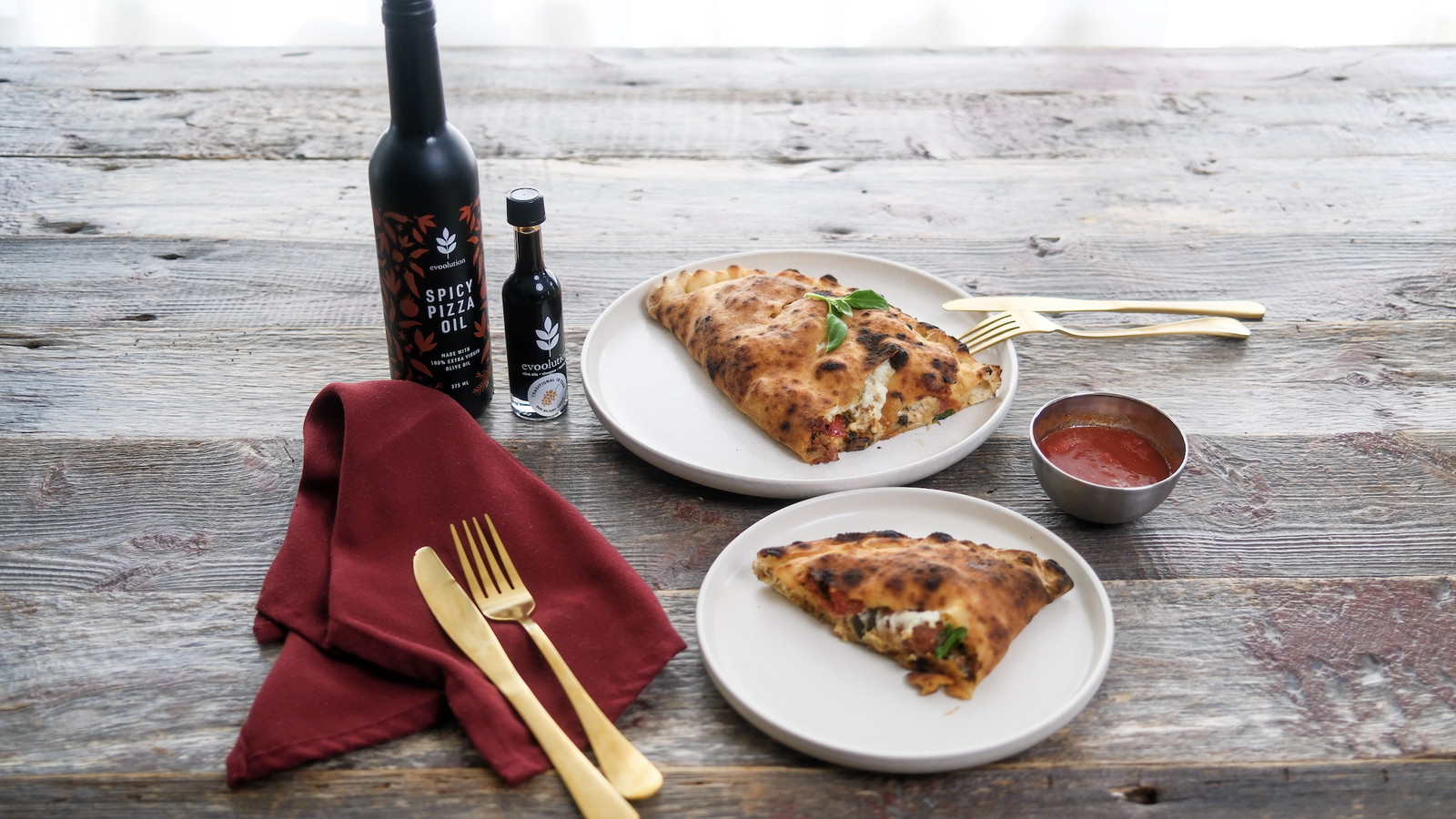 Image of Spicy Pizza Oil Calzone with Sausage, Ricotta, and Peppers