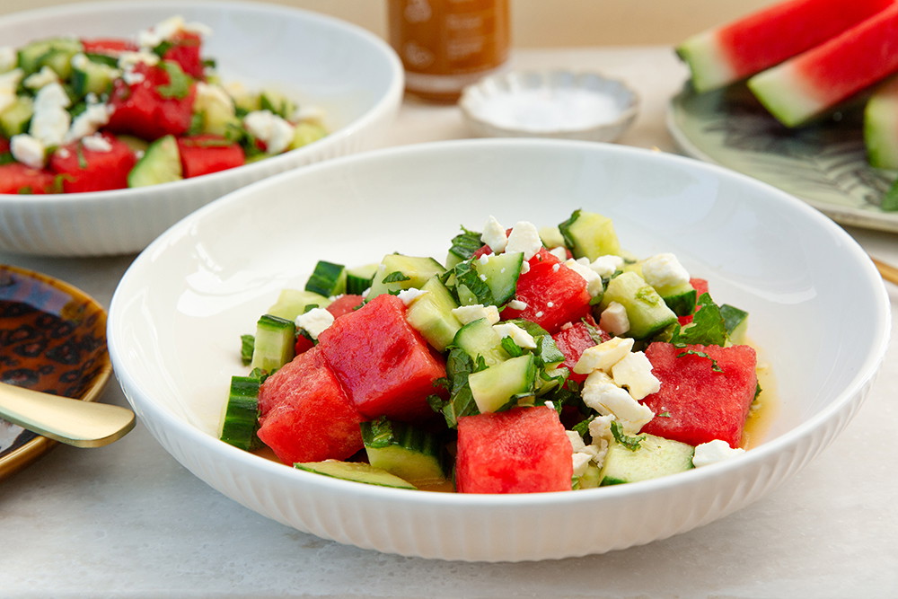 Watermelon Cucumber salad with Feta