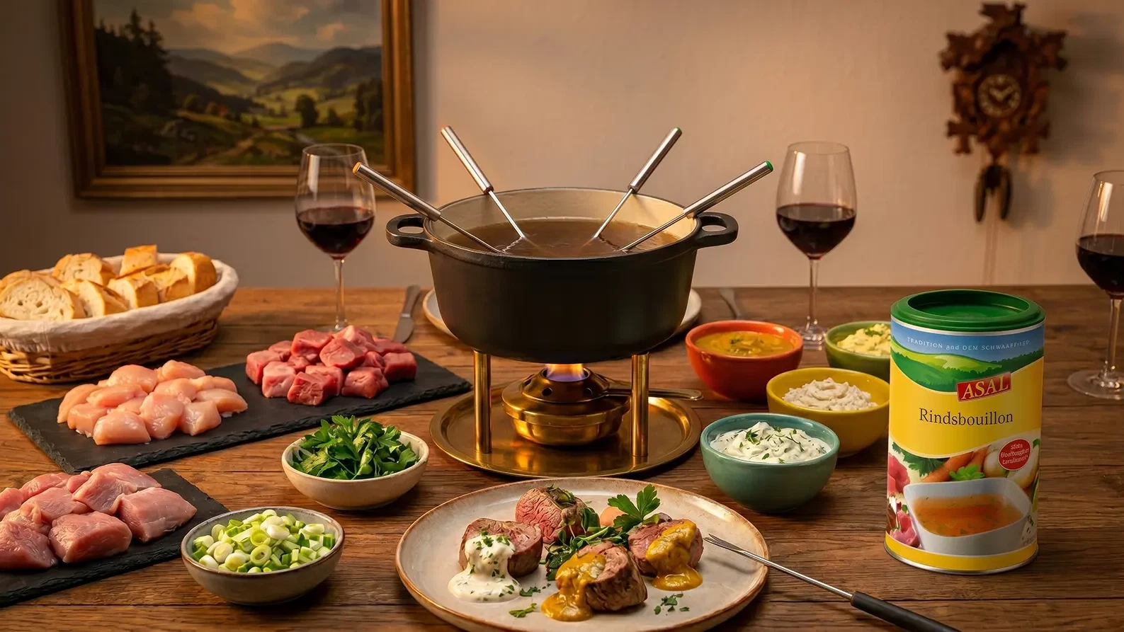 Image of Fondue mit kräftiger Rindsbouillon