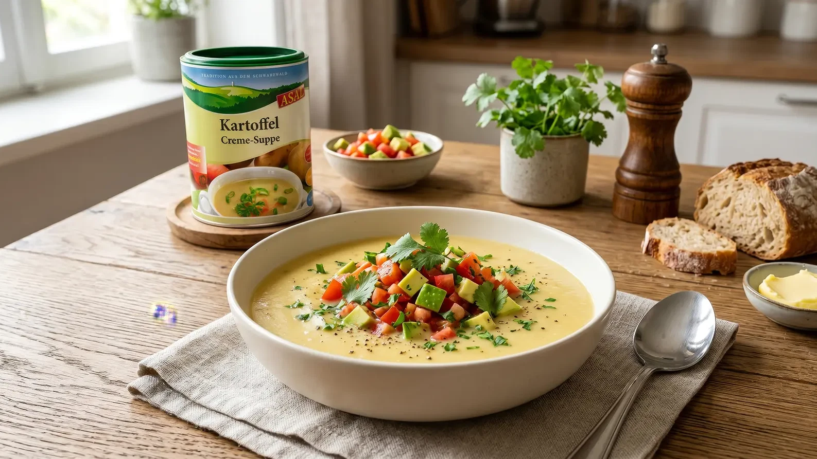 Image of Kreative Kartoffelsuppe: Frisch, cremig und mit einem Avocado-Twist
