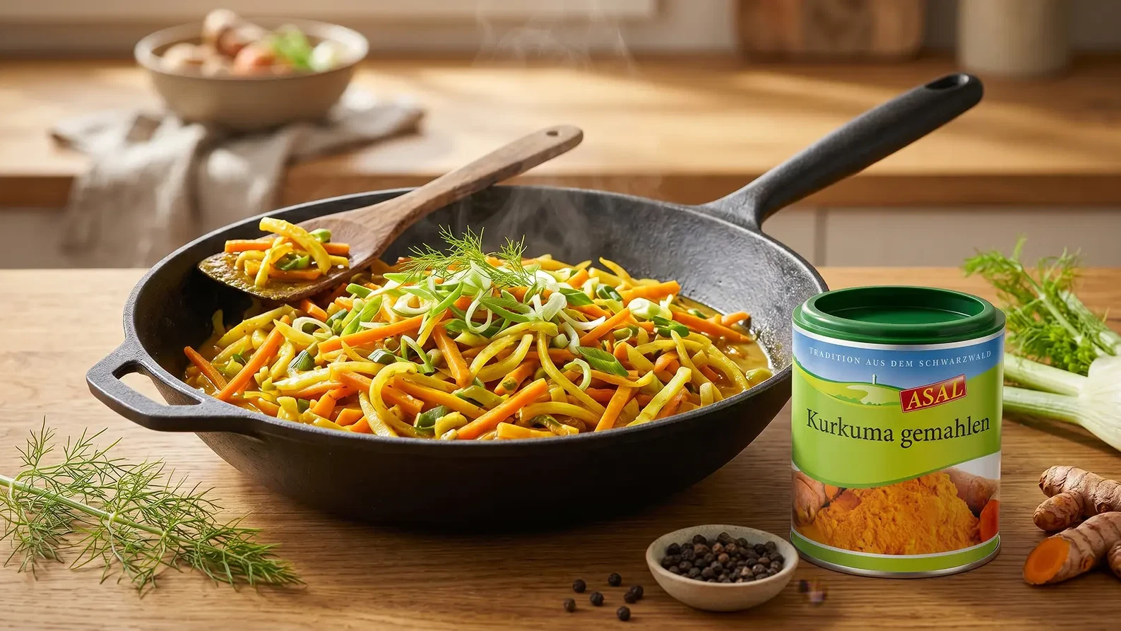 Image of Goldene Kurkuma-Pfanne: Gemüse trifft Superfood