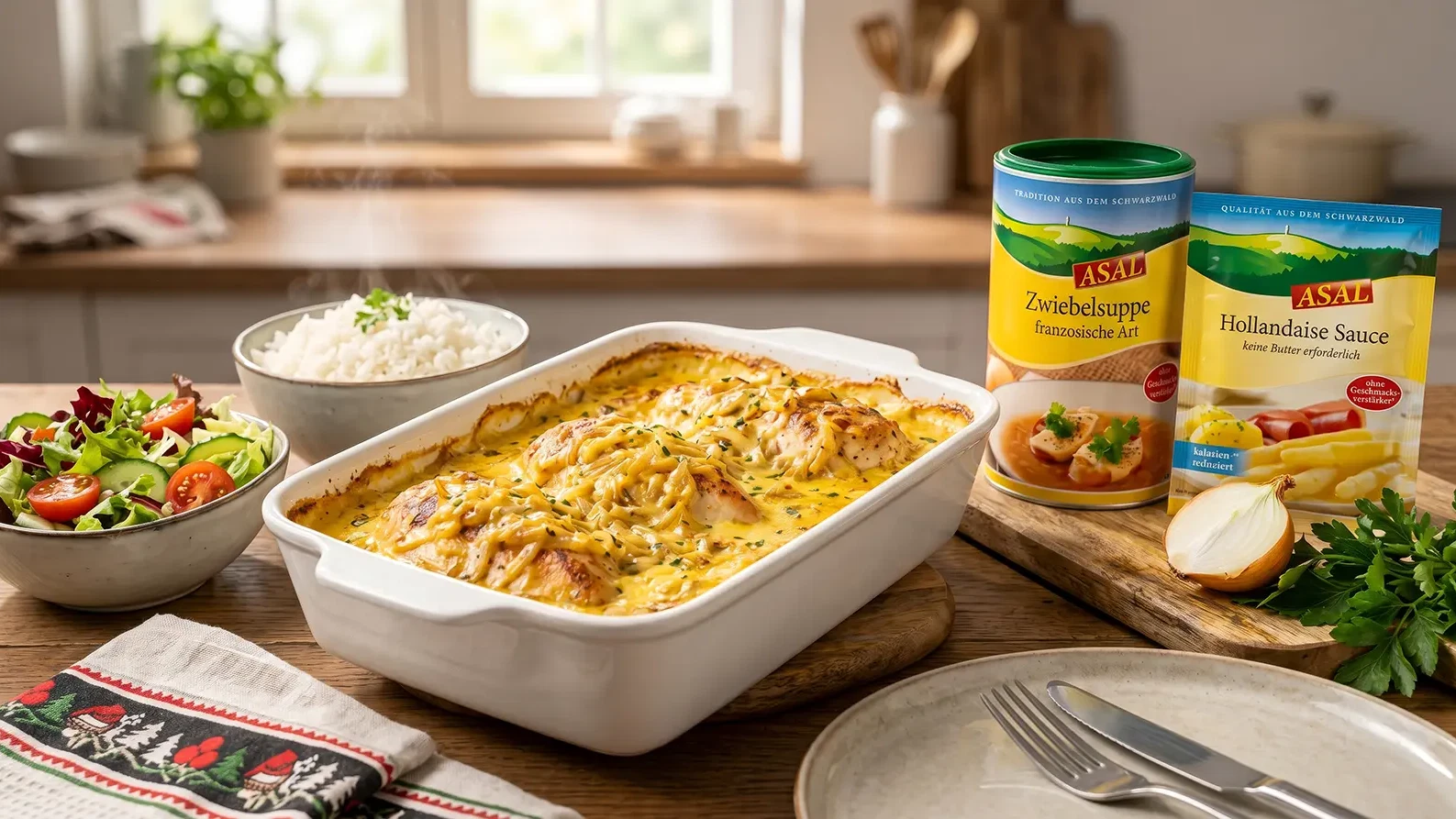 Image of Zwiebelhähnchen aus dem Ofen – lecker, schnell und saftig