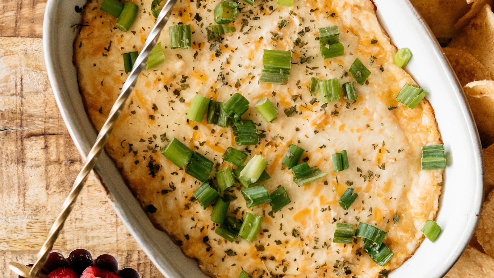 This warm, decadent party dip blends four cheeses with garlic, baked until perfectly molten and served with kettle-cooked french onion potato chips.