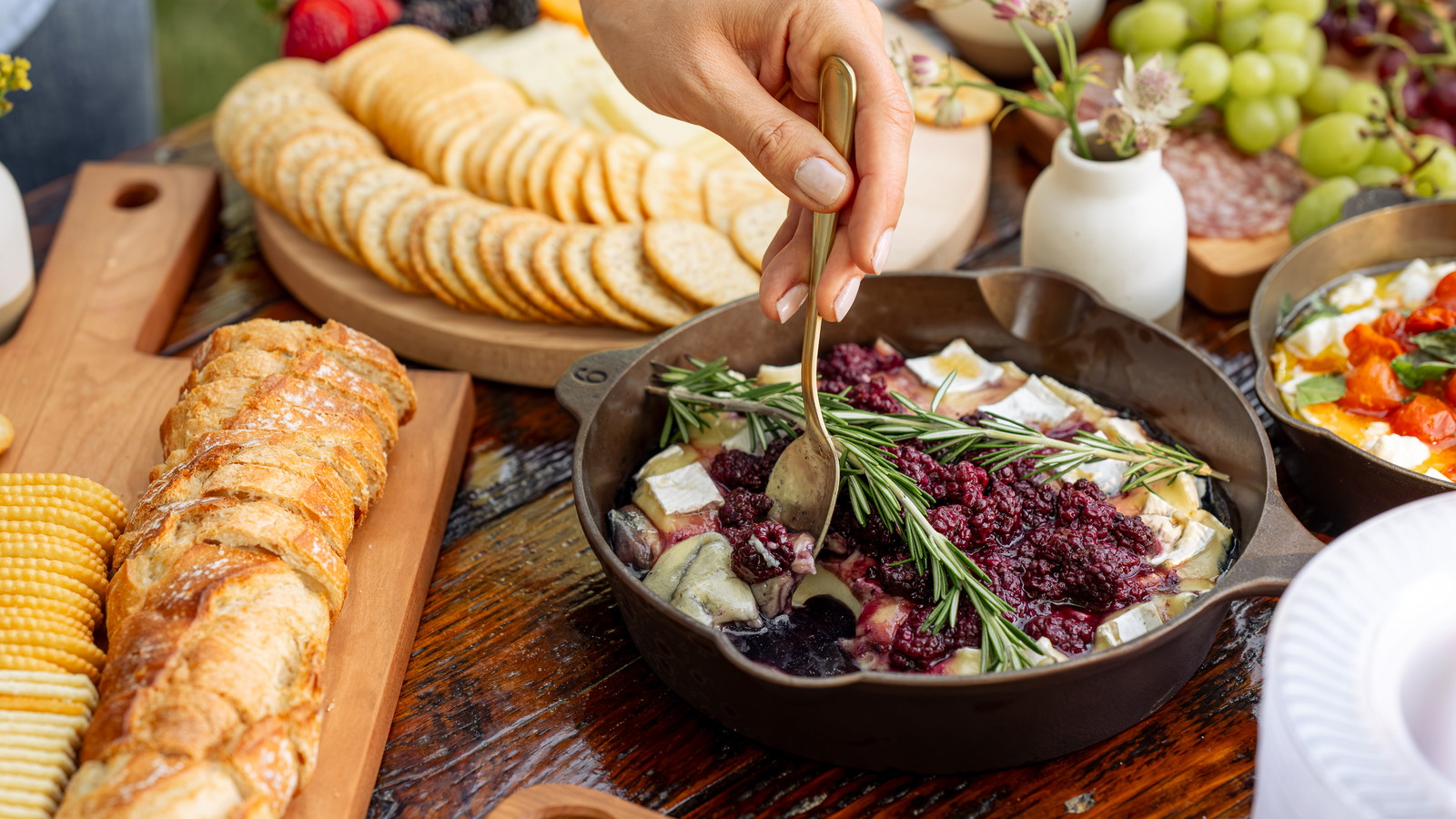 Image of Baked Brie with Blackberry Black Pepper Honey Compote