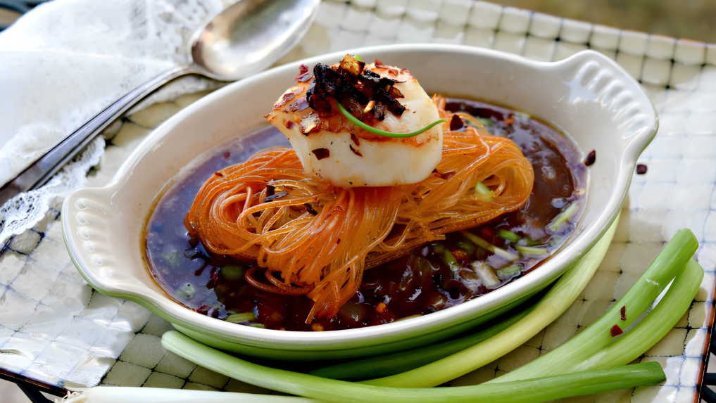 Image of Seared Scallops In Ginger Beer Broth