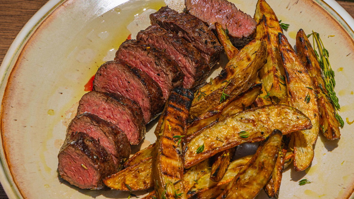 Herb Crusted Teres Major with Lemon, Thyme, Butter and Potatoes
