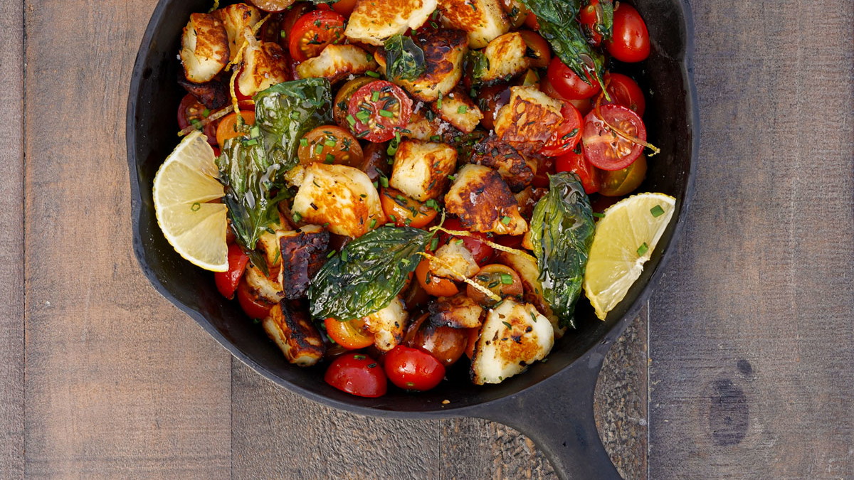 Hot Honey Halloumi and Cherry Tomato Salad