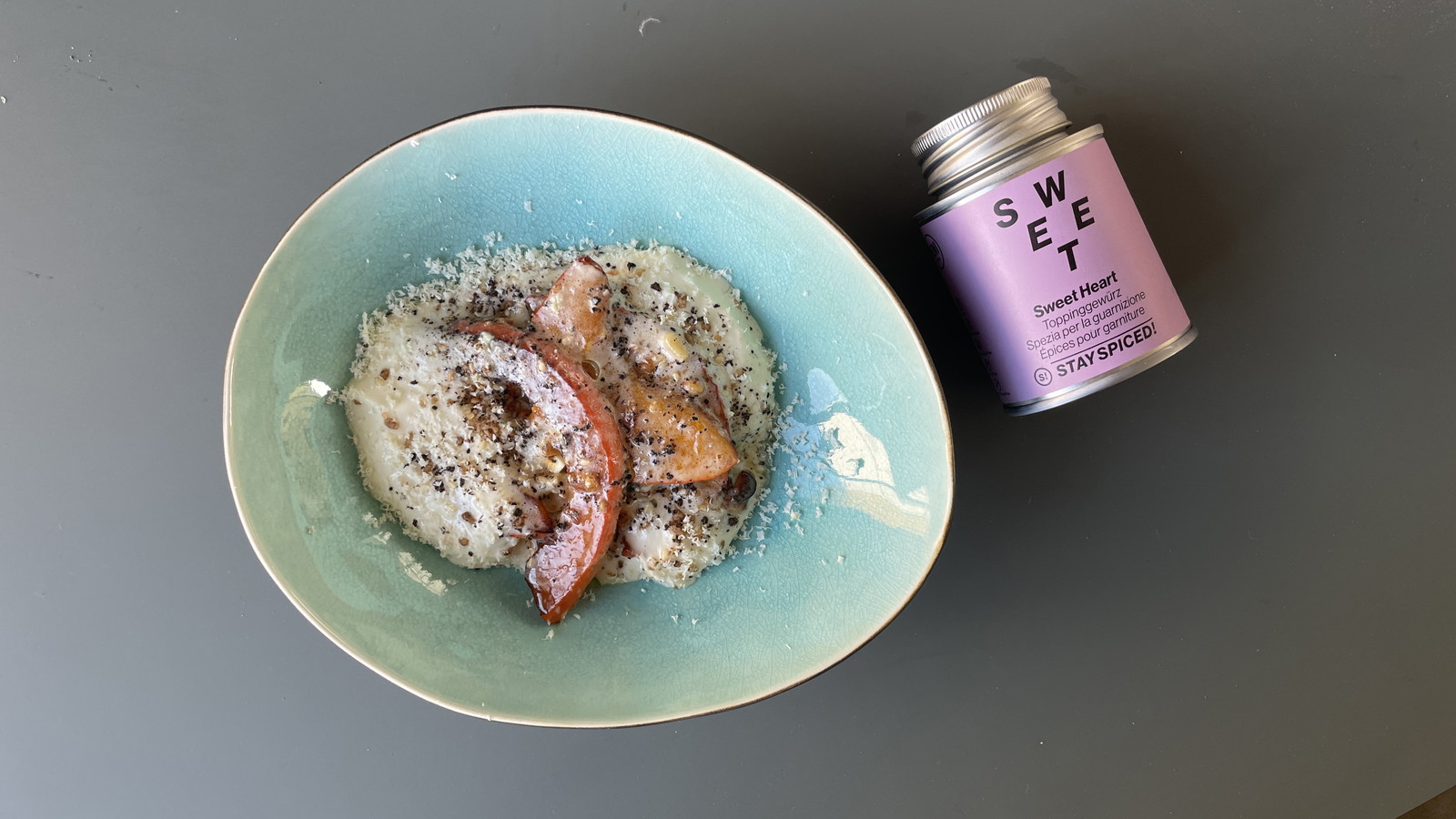 Sweet Heart mit Kürbis, Kaffee, weißer Schokolade und Feta