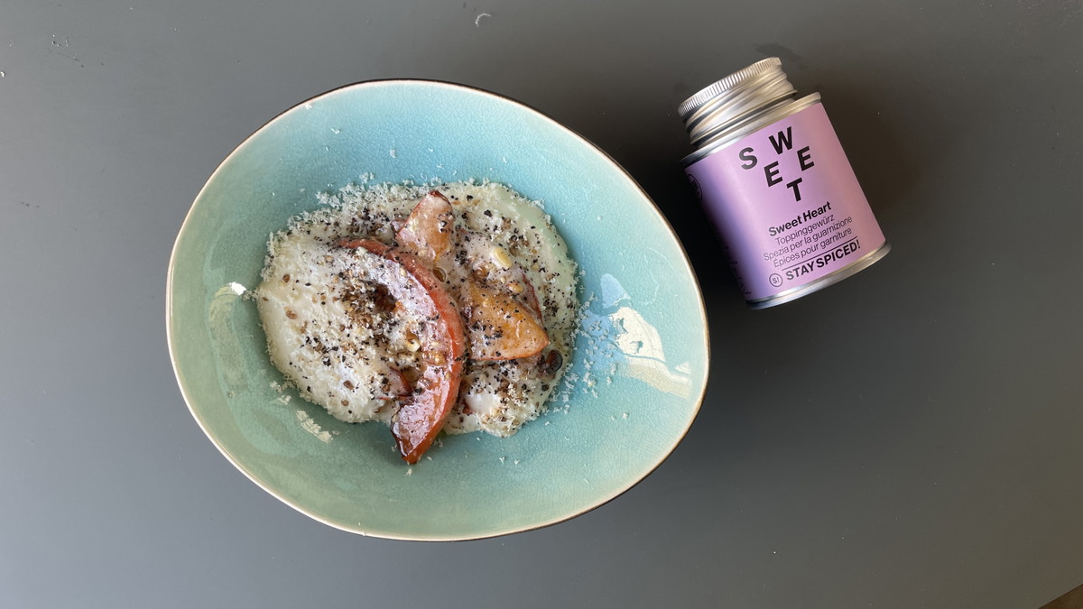 Sweet Heart mit Kürbis, Kaffee, weißer Schokolade und Feta