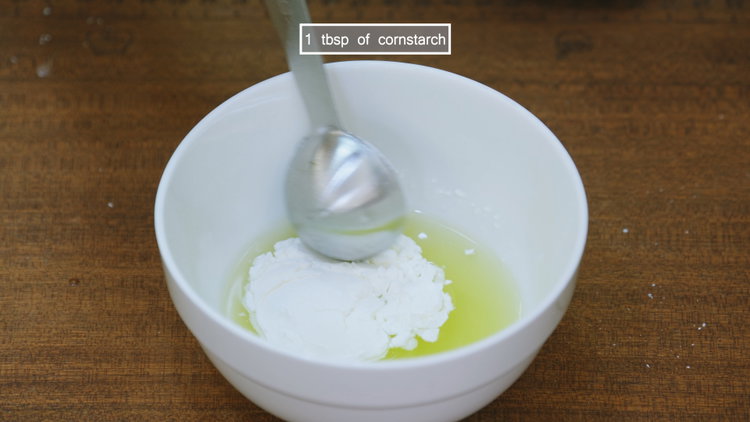 Image of Mix the liquid with cornstarch until smooth. This becomes the...