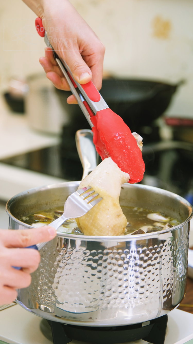 Image of To check if the chicken is cooked through, poke the...
