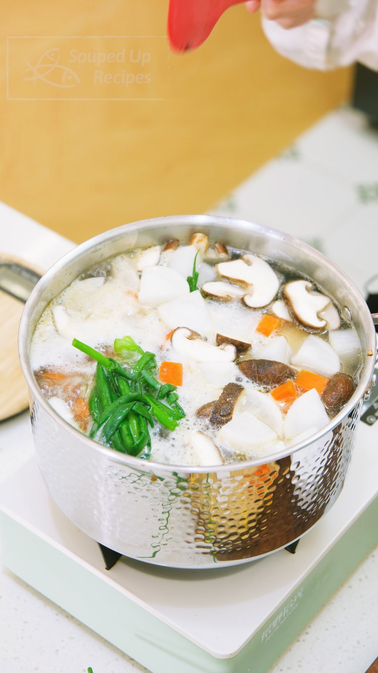 Image of Bring it to a boil then switch the heat to...