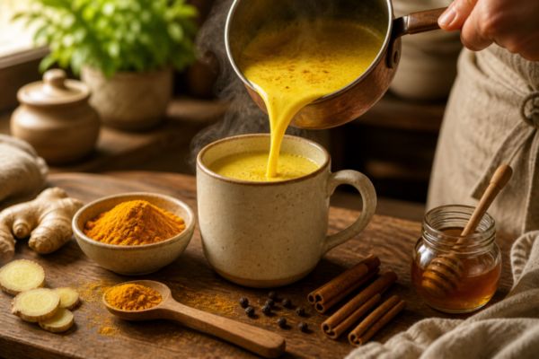 Image of Golden Turmeric Milk Recipe with Organic Turmeric Powder